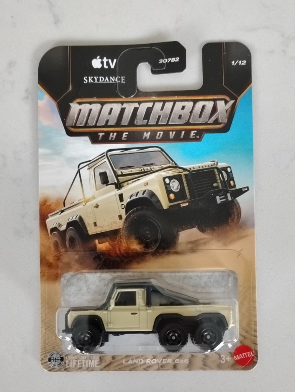 Mattel Matchbox Land Rover 6x6 Toy - Tan & Black